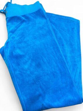 Bright blue Juicy Couture Velour Sweatpants with drawstring waistband